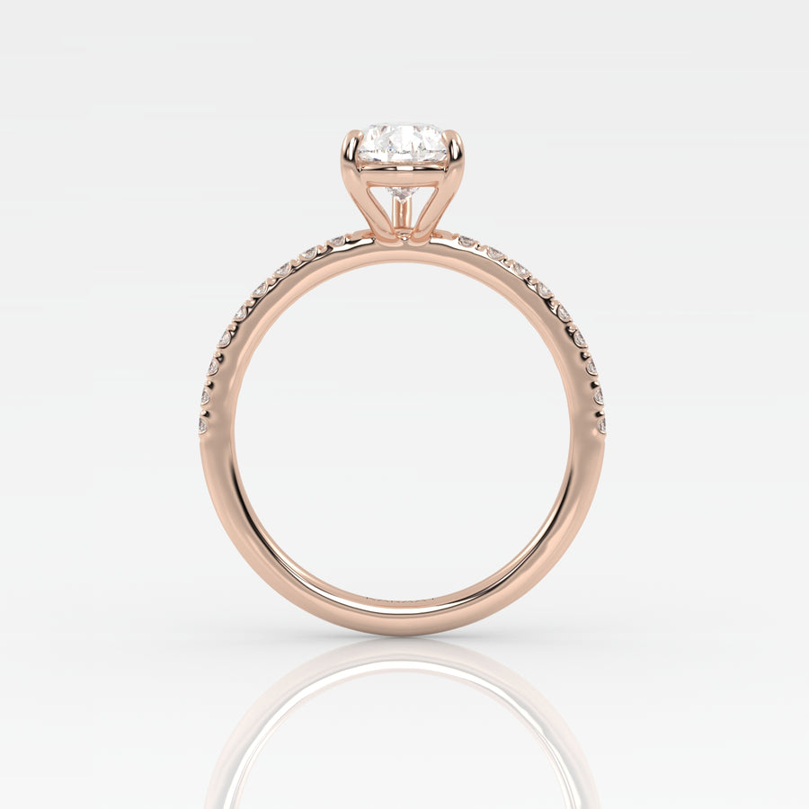 The Pear Solitaire with Pavé band