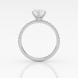 The Oval Six Prong Solitaire with Pavé band