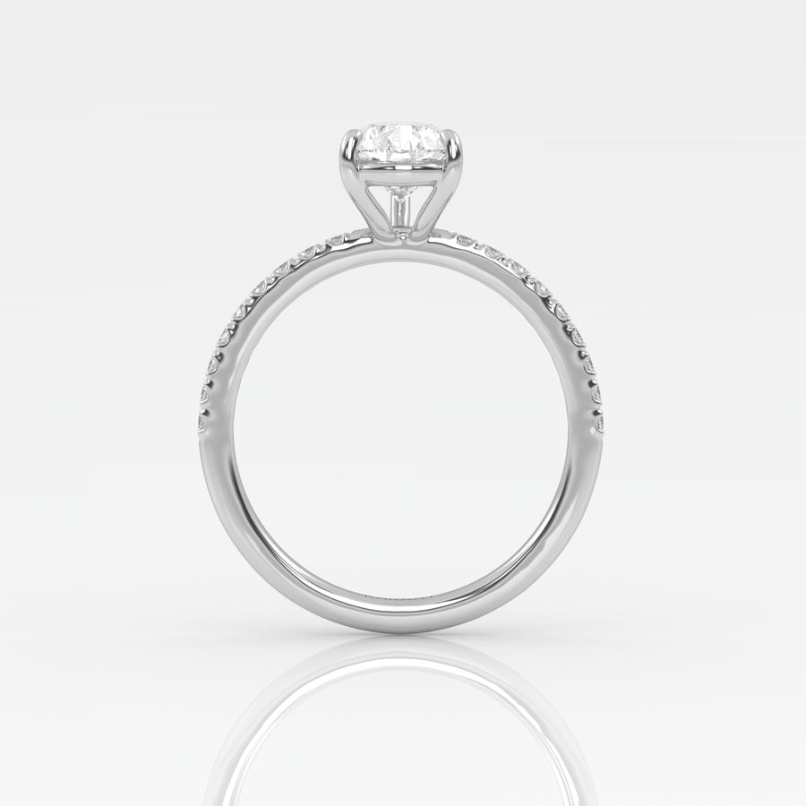 The Pear Solitaire with Pavé band
