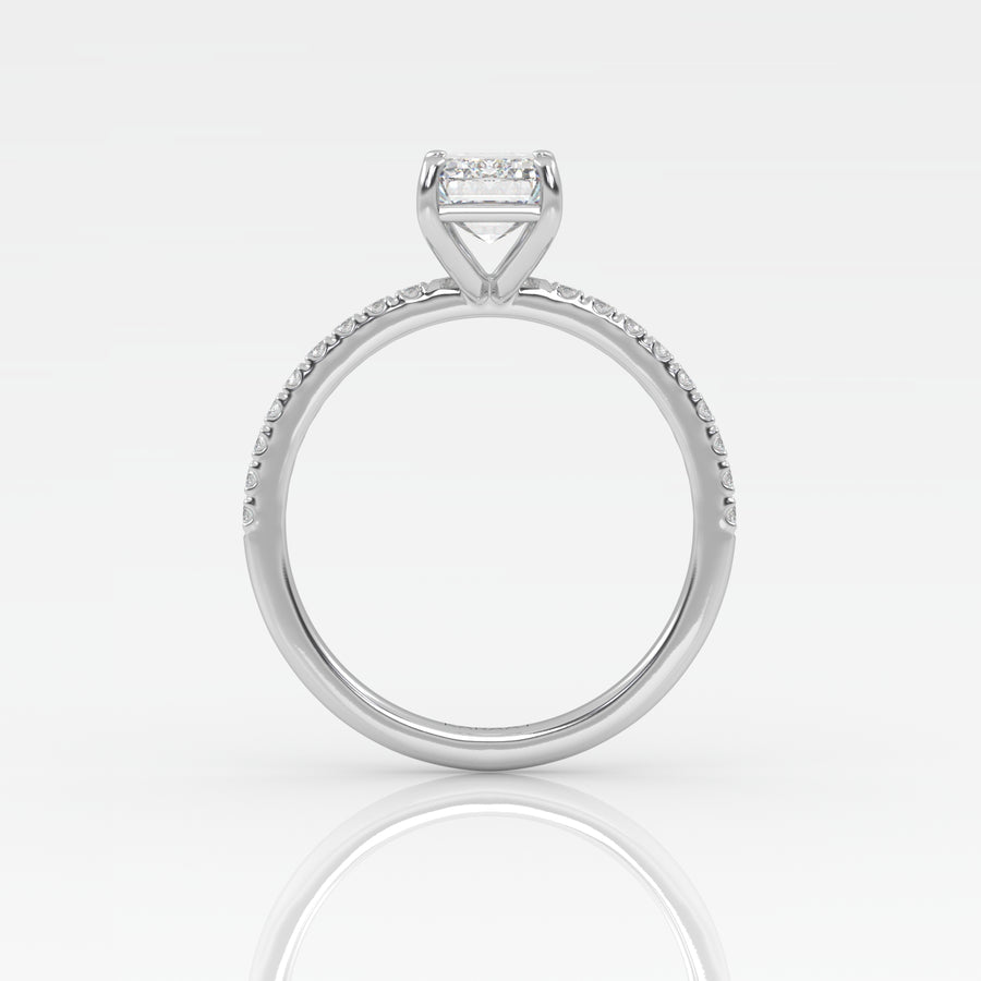 The Emerald Solitaire with Pavé band