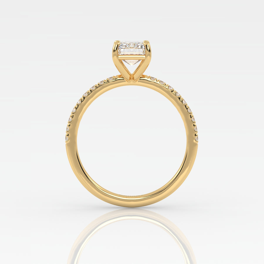The Emerald Solitaire with Pavé band
