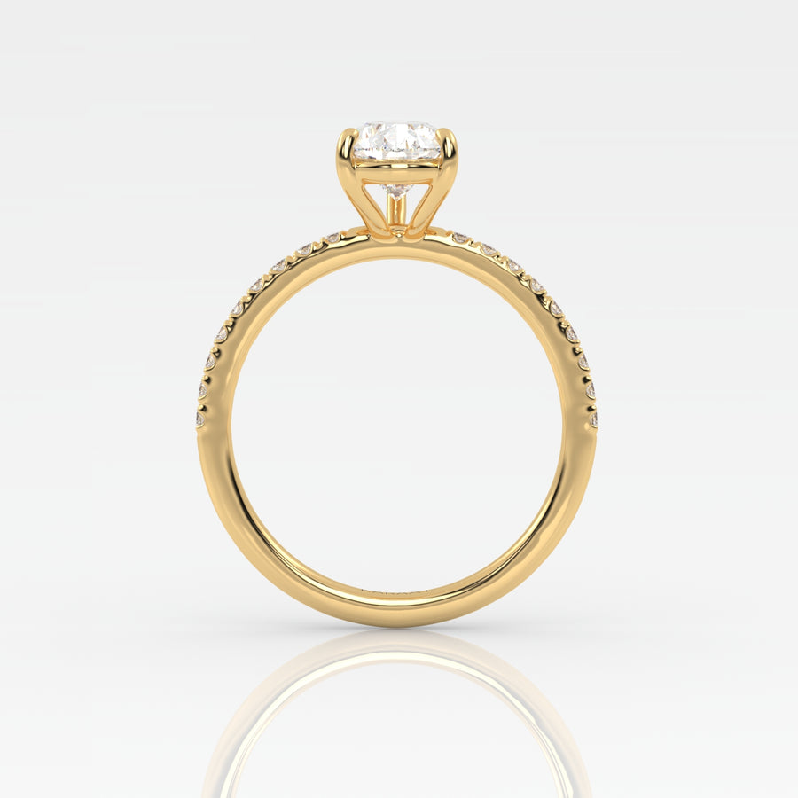 The Pear Solitaire with Pavé band